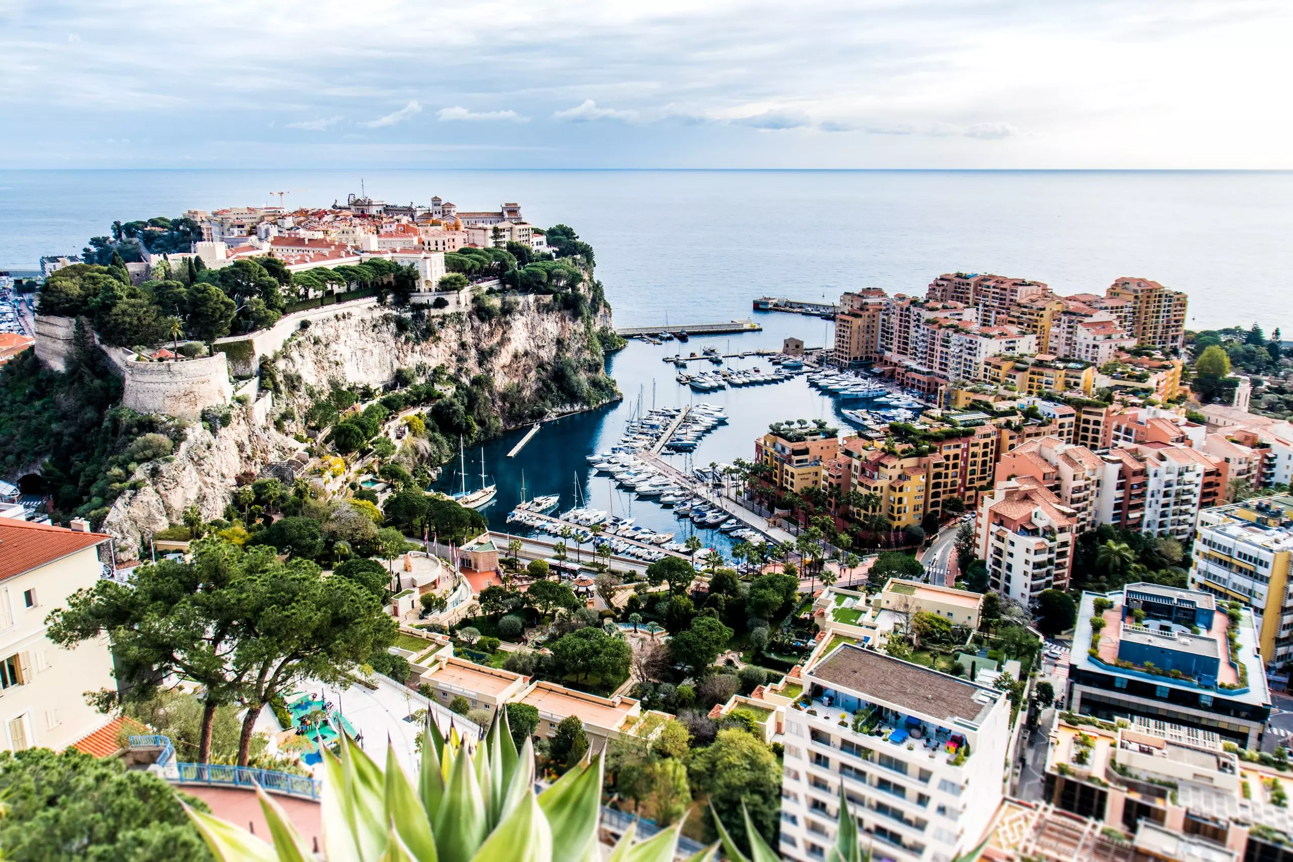 Le Rocher de Monaco et le port de Fontvieille
