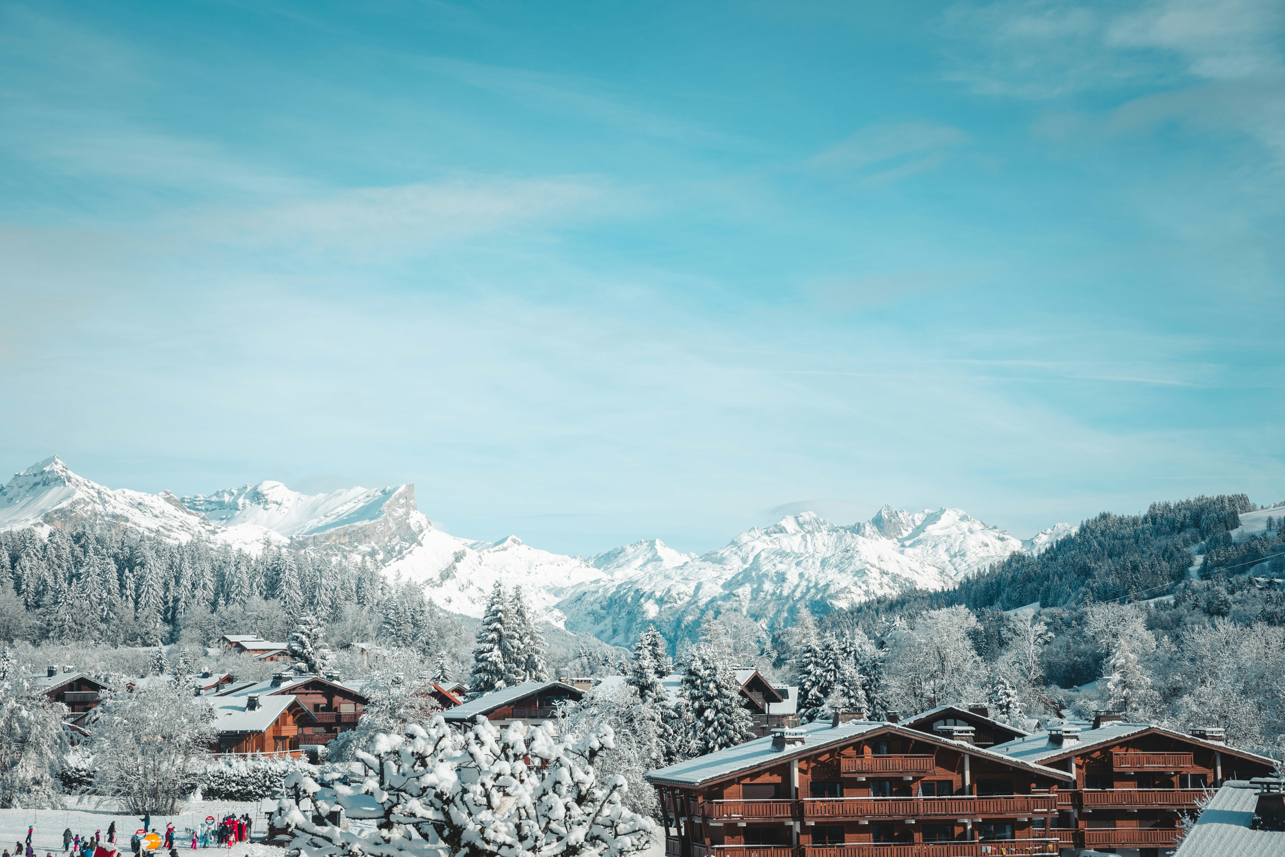 The village of Megève under snow