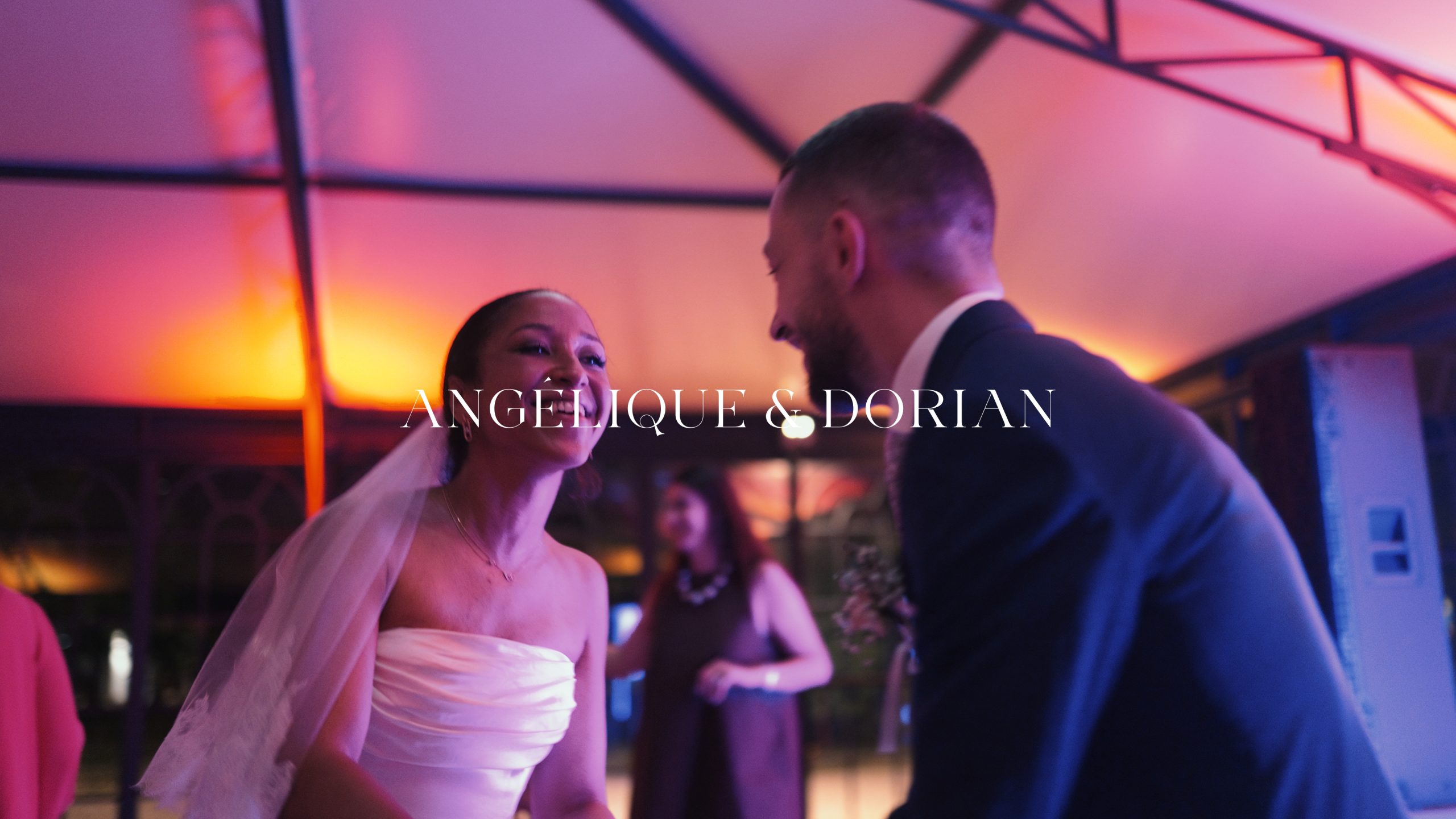 Still from Angélique and Dorian’s wedding film at Domaine de Mont
